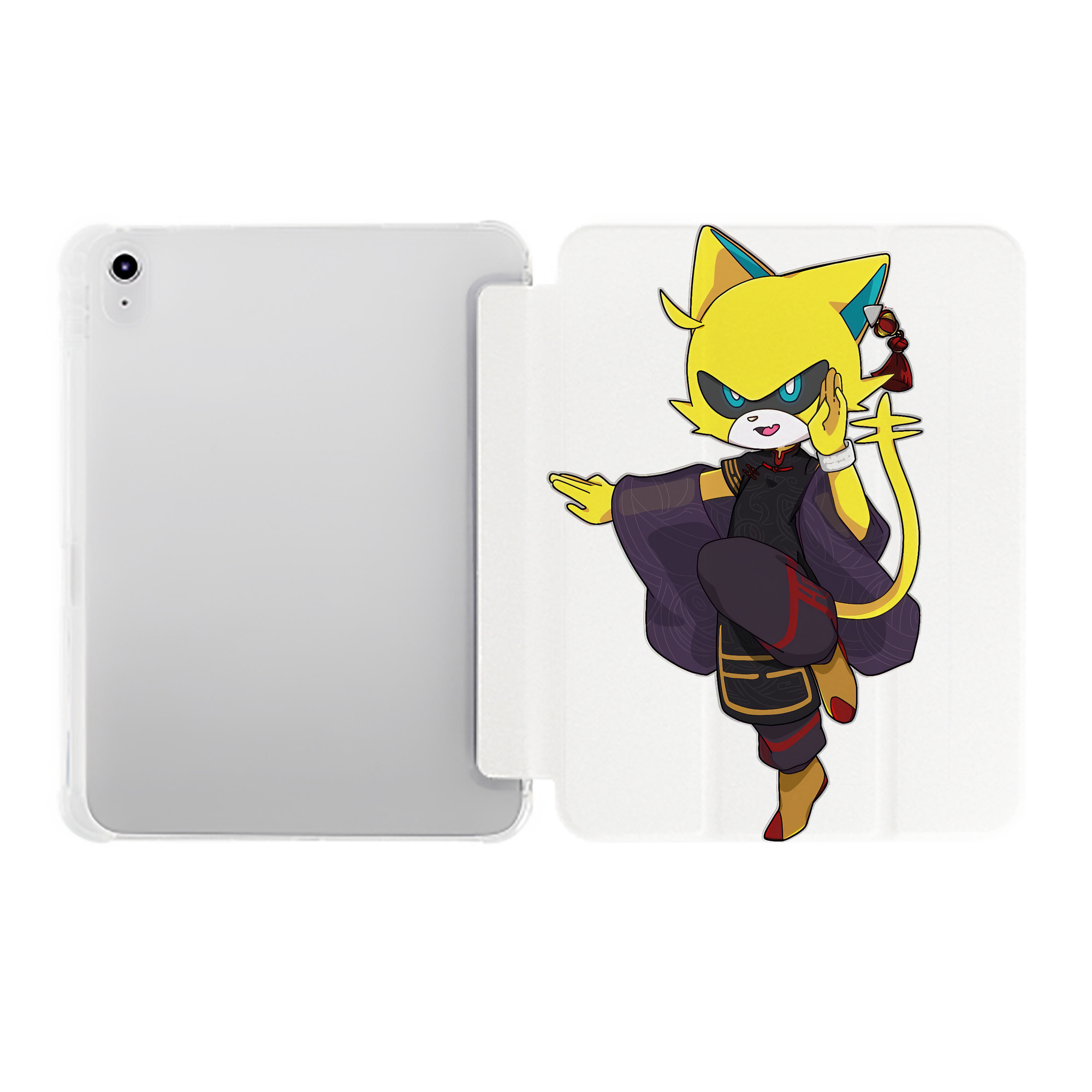 （画像用） 妖怪ウォッチ Yo-kai Watch IPad ケース ペン収納付き 三つ折りスタンド PUレザー×シリコン 対応機種9.5/10.5/10.9インチ